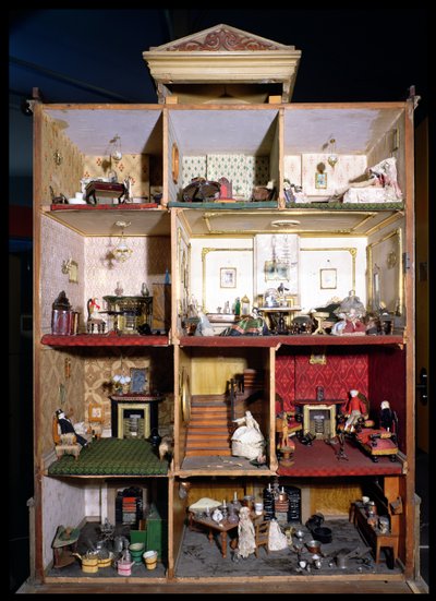 Interno di una casa di bambole cittadina, 1840 da English School